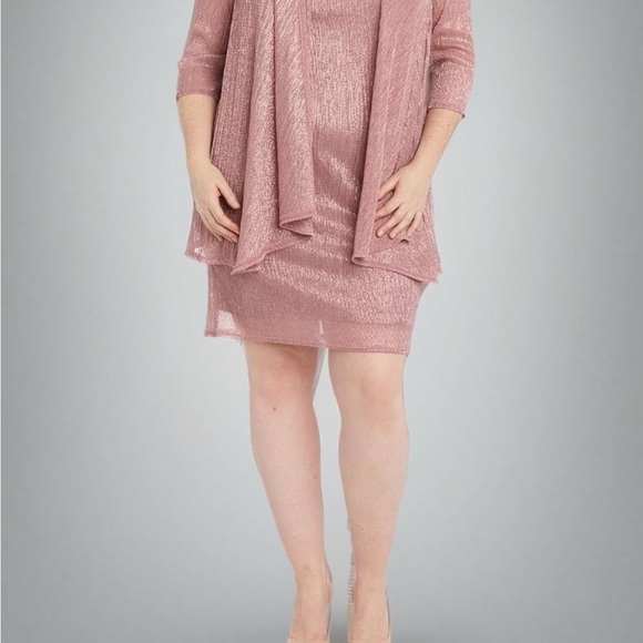 NWT! R & M Richards 2 piece mauve mother of the bride/groom dress. Size 16. - Picture 10 of 12